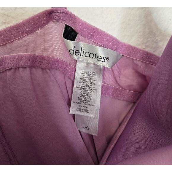 Vintage Y2K Slip Dress Nighty Babydoll Cami Robe Large Lavender Sheer Ruffle - Picture 9 of 13